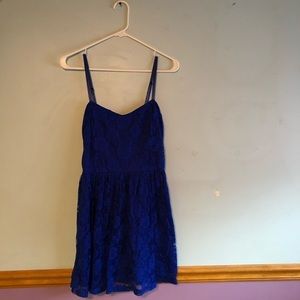 Blue floral lace dress
